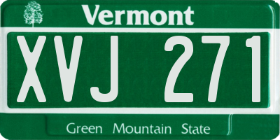 VT license plate XVJ271