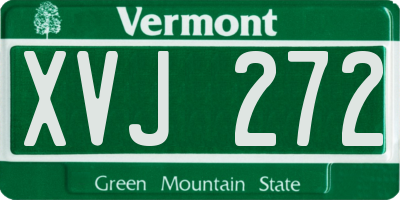 VT license plate XVJ272