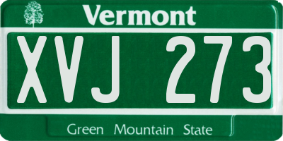 VT license plate XVJ273