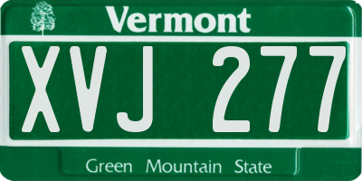 VT license plate XVJ277