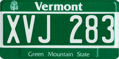 VT license plate XVJ283