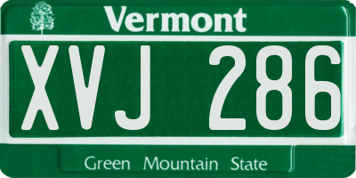 VT license plate XVJ286