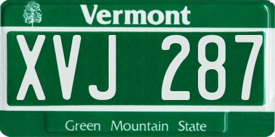 VT license plate XVJ287