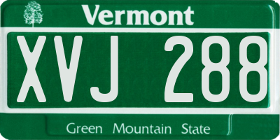 VT license plate XVJ288