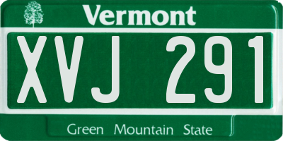 VT license plate XVJ291