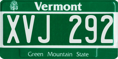 VT license plate XVJ292