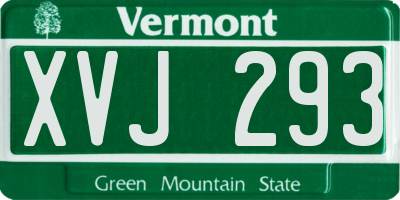 VT license plate XVJ293