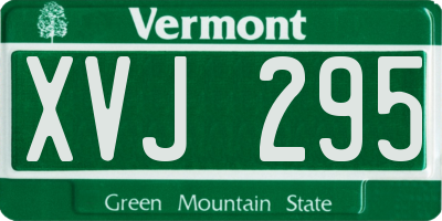 VT license plate XVJ295