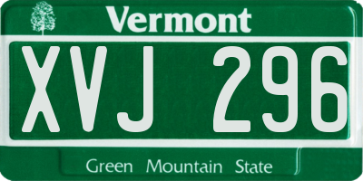 VT license plate XVJ296