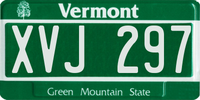 VT license plate XVJ297