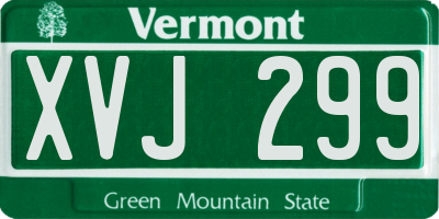 VT license plate XVJ299