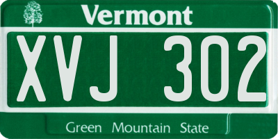 VT license plate XVJ302