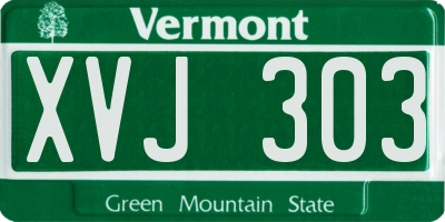 VT license plate XVJ303