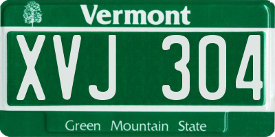 VT license plate XVJ304