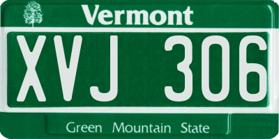 VT license plate XVJ306