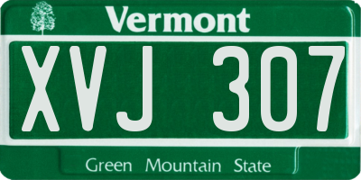 VT license plate XVJ307