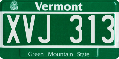 VT license plate XVJ313