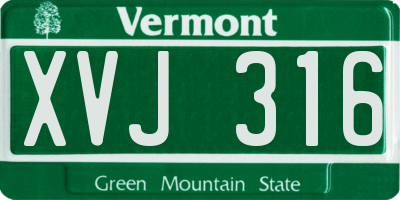 VT license plate XVJ316