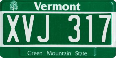 VT license plate XVJ317