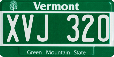 VT license plate XVJ320