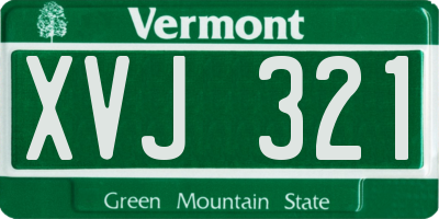 VT license plate XVJ321
