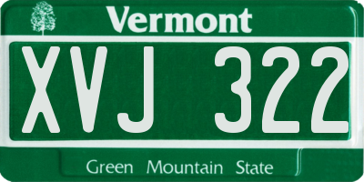 VT license plate XVJ322
