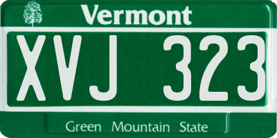 VT license plate XVJ323