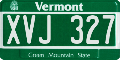 VT license plate XVJ327