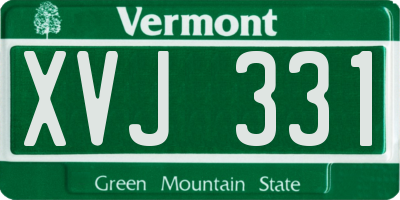 VT license plate XVJ331