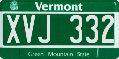 VT license plate XVJ332