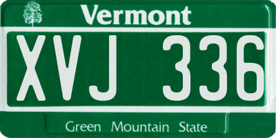 VT license plate XVJ336