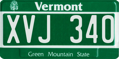VT license plate XVJ340