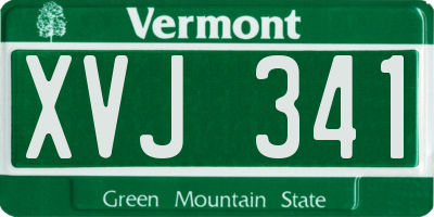 VT license plate XVJ341