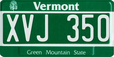 VT license plate XVJ350