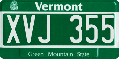 VT license plate XVJ355