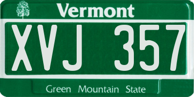 VT license plate XVJ357