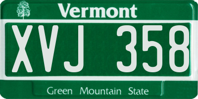 VT license plate XVJ358