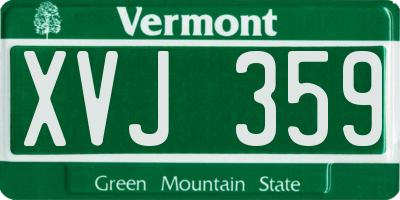 VT license plate XVJ359