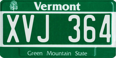 VT license plate XVJ364