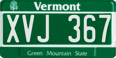 VT license plate XVJ367