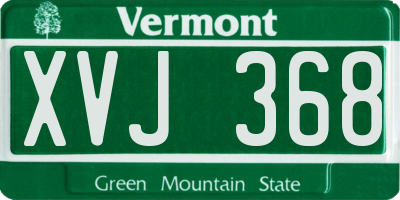 VT license plate XVJ368