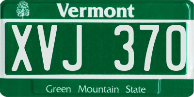 VT license plate XVJ370