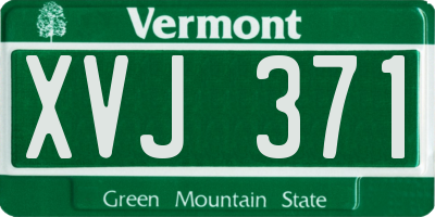 VT license plate XVJ371