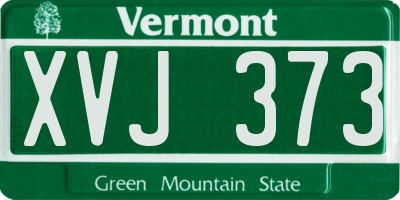 VT license plate XVJ373