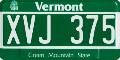 VT license plate XVJ375