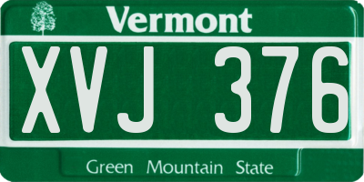 VT license plate XVJ376