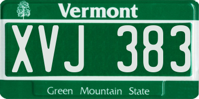VT license plate XVJ383