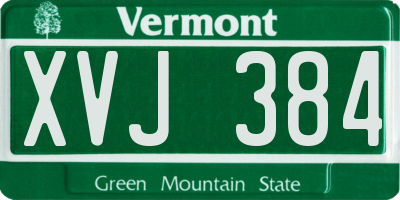 VT license plate XVJ384