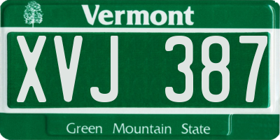 VT license plate XVJ387