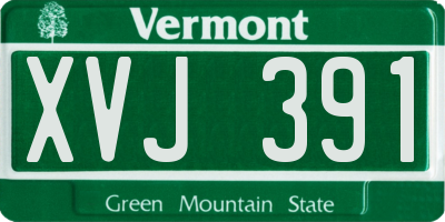 VT license plate XVJ391